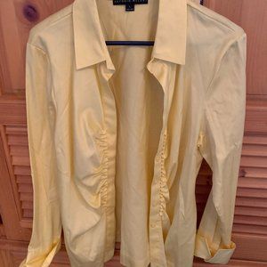 ANTONIO MELANI YELLOW BUTTON UP SHIRT SZ L